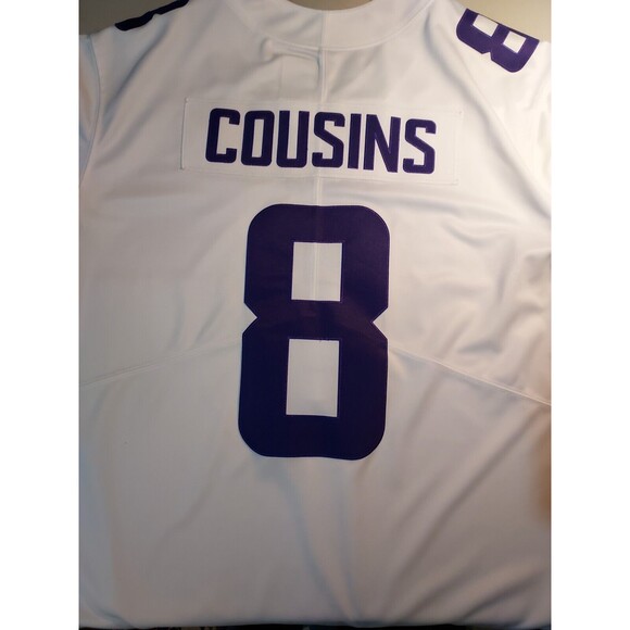 KIRK COUSINS #8 Vikings Away Jersey NFL On Field Nike Dri Fit XXL White V Neck - Picture 4 of 11